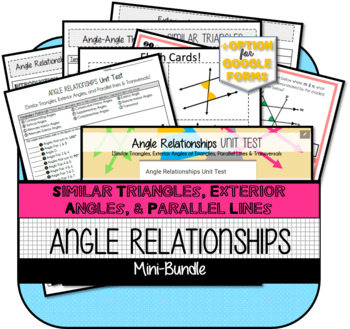 Preview of Angle Relationships (8th Grade Math) UNIT BUNDLE