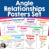 Angle Relationships Posters Set for 7th and 8th Grade Math