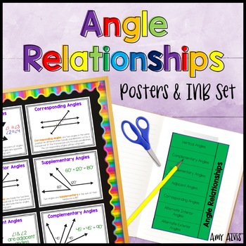 Preview of Angle Relationships Posters and Interactive Notebook INB Set Anchor Chart