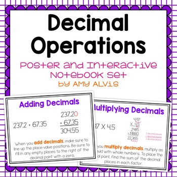 Preview of Decimal Operations Posters and Interactive Notebook INB Set Anchor Chart