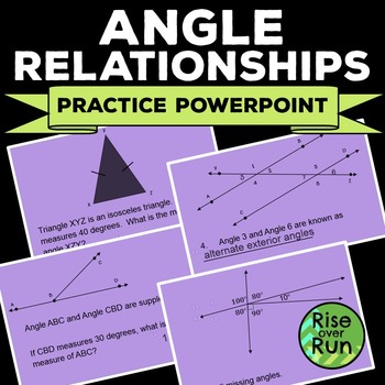 Preview of Angle Relationships Practice Powerpoint