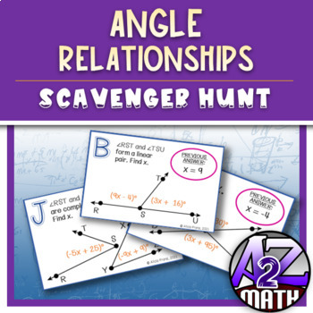Preview of Angle Pairs Relationships Activity Printable Scavenger Hunt