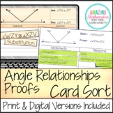 Angle Relationships Proof Activity  - High School Geometry Proofs