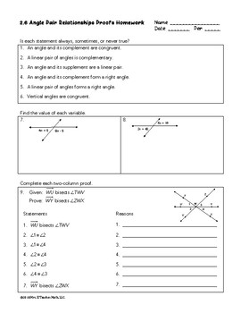 unit angle relationships homework 2