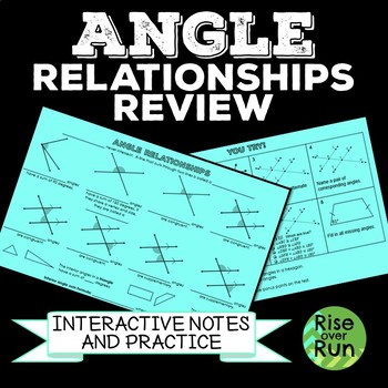 Preview of Angle Relationships Interactive Notes and Practice