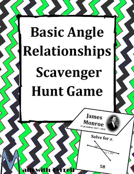 Preview of Basic Angle Relationships Scavenger Hunt Game