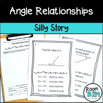 Preview of Angle Relationships Silly Story TEKS 7.11C