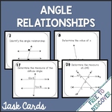 Angle Relationships Task Cards Activity