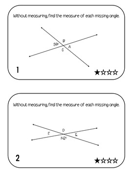 Angle Relationships Task Cards (Middle School Math) by Middle School