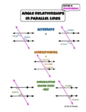 Angle Relationships in Parallel lines cut by a Transversal