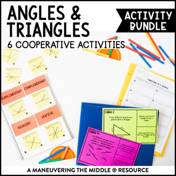 Preview of Angles & Triangles Activity Bundle | Angle Relationship Activities for 7th Grade