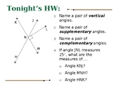 Angle Relationships Unit - powerpoint