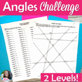 Angle Relationships Worksheet with Differentiated Challenge