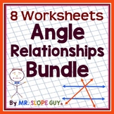 Angle Relationships Worksheets Bundle