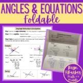 Angle Relationships and Solving Equations Foldable