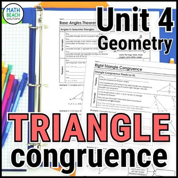 Preview of Angle Relationships and Triangle Congruence - Unit 4 - Texas Geometry Curriculum