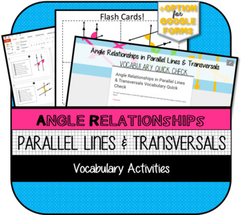 Preview of Angle Relationships in Parallel Lines & Transversals Vocabulary Activities