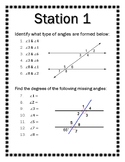 Angle Relationships in Parallel Lines and Triangles Stations