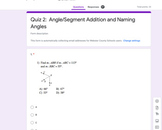 Angle/Segment Addition Postulate Quiz (Google Form) Self Grading!