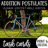 Angle & Segment Addition Postulate Task Cards PRINT & DIGITAL