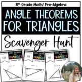 Angle Theorems for Triangles - 8th Grade Math Scavenger Hunt