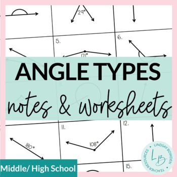 Preview of Angle Types Guided Notes and Worksheet