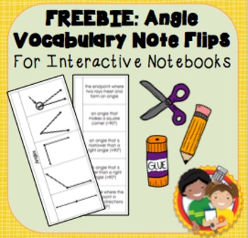 Preview of FREE SAMPLE: Interactive Notebook Angle Vocabulary Flips and Quizzes