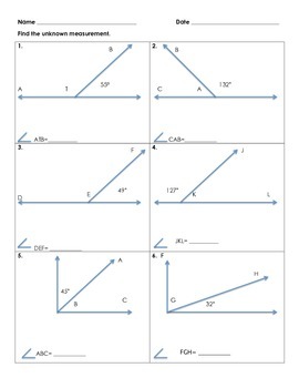 Angle Worksheets by Ms Samantha | Teachers Pay Teachers