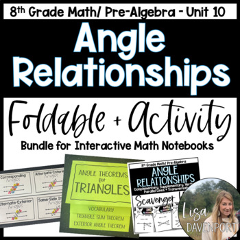 Preview of Angle and Triangle Relationships - 8th Grade Math Foldables and Activities