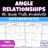 Angle and Triangle Relationships Differentiated Worksheets