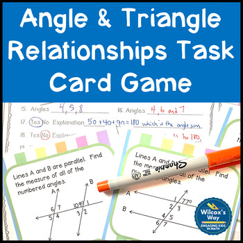 Preview of Angle and Triangle Relationship Task Card Activity Game