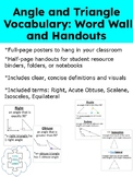 Angle and Triangle Vocabulary: Posters and Handouts