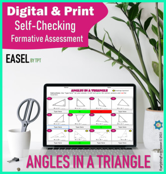 Preview of Angle in Triangles Digital Self-Checking Formative Assessment - Google Drive