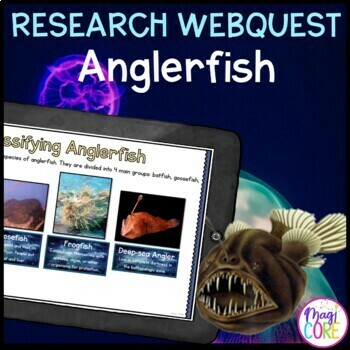 Preview of Anglerfish Digital Internet Research WebQuest Activity Nonfiction Animal Reports