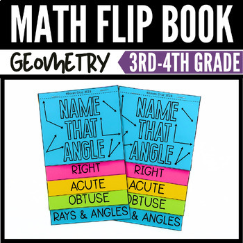 Preview of Lines, Angles, Rays Geometry Flip Book for 3rd-4th Grade Math