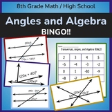 Angles & Algebra BINGO! (Parallel & Transversals, Compleme