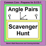ANGLES: ANGLE PAIRS - SCAVENGER HUNT WITH RIDDLE AND 20 TASK CARDS