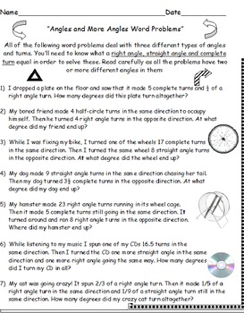 angles bundle 7 worksheets incl word problems by david filipek tpt