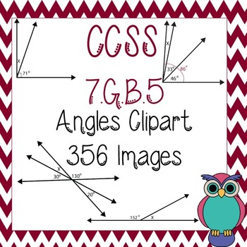 Angles Clipart for 7.G.B.5: Complementary, Supplementary, Adjacent, & Vertical