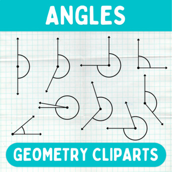 Preview of Angles Cliparts - Geometry Degrees 0°-360° - Printable Graphics - Commercial Use