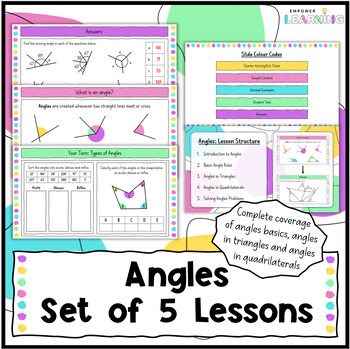 Preview of Angles Complete Lesson Pack, Middle School Math