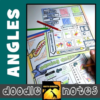 Preview of Angles Doodle Notes | Classifying Acute, Obtuse, Complementary, Supplementary