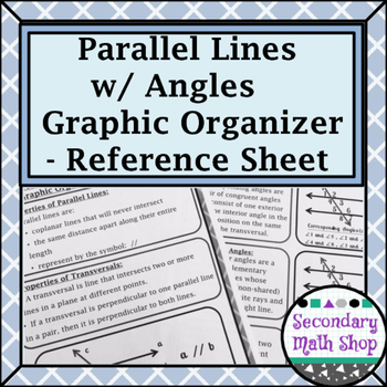 Preview of Parallel Lines - Angles Formed by Transversals Reference/Graphic Organizer