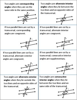 Angles Formed By A Transversal Foldable For Interactive Notebooks