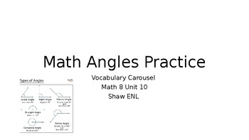 Preview of Angles Identification Vocabulary Practice