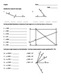 Angles (Identifying & Relationships) Worksheet