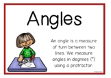 Angles Information Posters/Anchor Charts including Acute, 