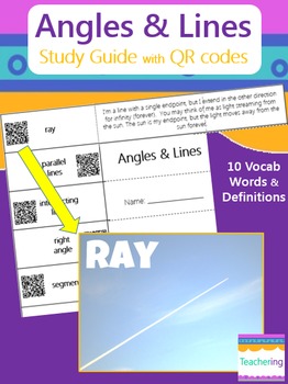 Preview of Angles & Lines Study Guide with QR Codes