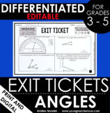 Measuring Angles Exit Tickets - Differentiated Assessments