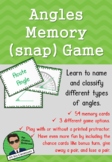 Angles Memory (snap) Game - Name and Classifying Angles